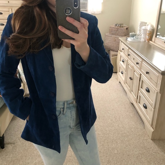 Blue Leather Jacket - Picture 2 of 6